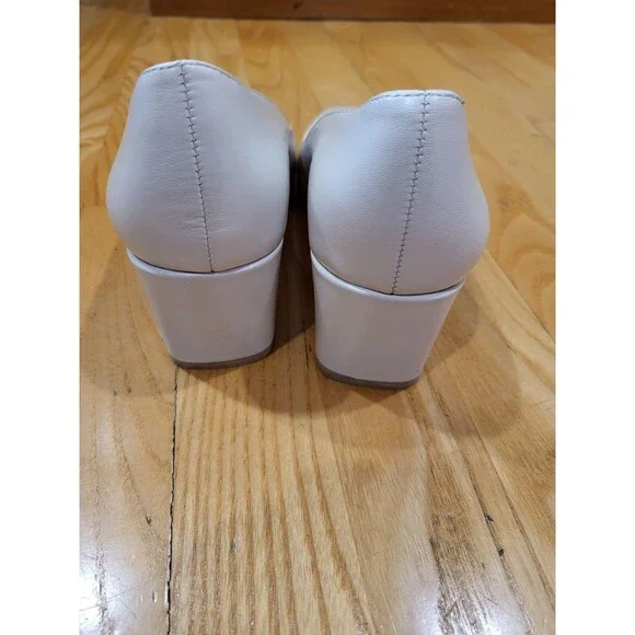 Naturalizer Womens Karina Square Toe Dressy Pump Shoe Satin Pearl White Size 6 W - Picture 4 of 8